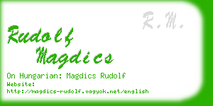 rudolf magdics business card